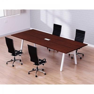 Mahmayi Bentuk 139-18 4 Seater Conference Meeting Table - Modern Office Furniture for Collaborative Work, Executive Boardroom Table with Stylish Design and Durable Construction - Ideal for Business Meetings and Conferences (Apple Cherry)