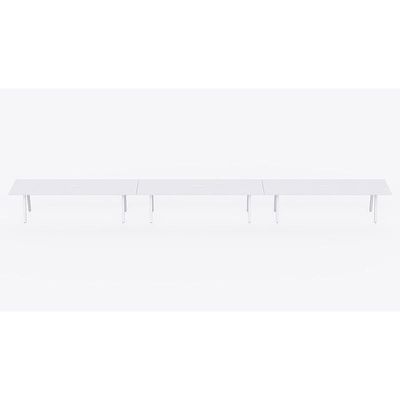 Mahmayi Bentuk 139-60 14 Seater Conference Meeting Table - Modern Office Furniture for Collaborative Work, Executive Boardroom Table with Stylish Design and Durable Construction - Ideal for Business Meetings and Conferences (White)