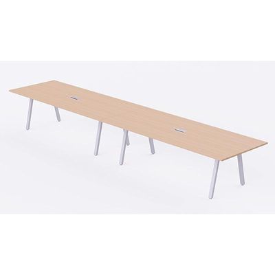Mahmayi Bentuk 139-36 8 Seater Conference Meeting Table - Modern Office Furniture for Collaborative Work, Executive Boardroom Table with Stylish Design and Durable Construction - Ideal for Business Meetings and Conferences (Oak)
