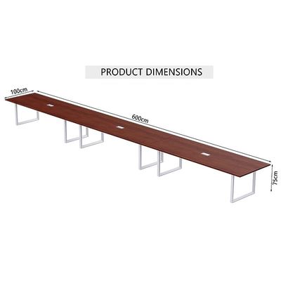 Mahmayi Vorm 136-60 Modern Conference-Meeting Table for Office, Home, & Restaurant - Loop Legs, Wire Management, Versatile, Easy Assembly, Enhances Wellness & Collaboration(14 Seater, Apple Cherry)