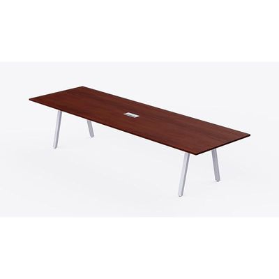 Mahmayi Bentuk 139-24 6 Seater Conference Meeting Table - Modern Office Furniture for Collaborative Work, Executive Boardroom Table with Stylish Design and Durable Construction - Ideal for Business Meetings and Conferences (Apple Cherry)