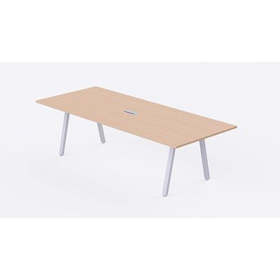 Mahmayi Bentuk 139-18 4 Seater Conference Meeting Table - Modern Office Furniture for Collaborative Work, Executive Boardroom Table with Stylish Design and Durable Construction - Ideal for Business Meetings and Conferences (Oak)
