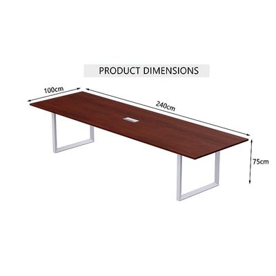 Mahmayi Vorm 136-24 Modern Conference-Meeting Table for Office, Home, & Restaurant - Loop Legs, Wire Management, Versatile, Easy Assembly, Enhances Wellness & Collaboration(6 Seater, Apple Cherry)