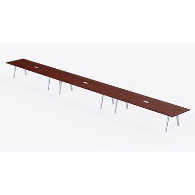 Mahmayi Bentuk 139-18 18 Seater Conference Meeting Table - Modern Office Furniture for Collaborative Work, Executive Boardroom Table with Stylish Design and Durable Construction - Ideal for Business Meetings and Conferences (Apple Cherry)