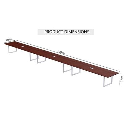 Mahmayi Vorm 136-72 Modern Conference-Meeting Table for Office, Home, & Restaurant - Loop Legs, Wire Management, Versatile, Easy Assembly, Enhances Wellness & Collaboration(18 Seater, Apple Cherry)