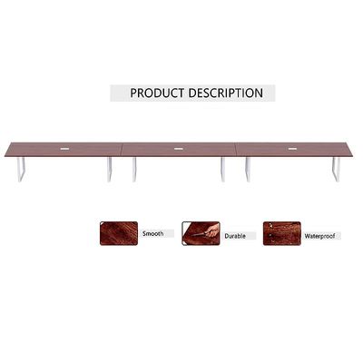 Mahmayi Vorm 136-72 Modern Conference-Meeting Table for Office, Home, & Restaurant - Loop Legs, Wire Management, Versatile, Easy Assembly, Enhances Wellness & Collaboration(18 Seater, Apple Cherry)