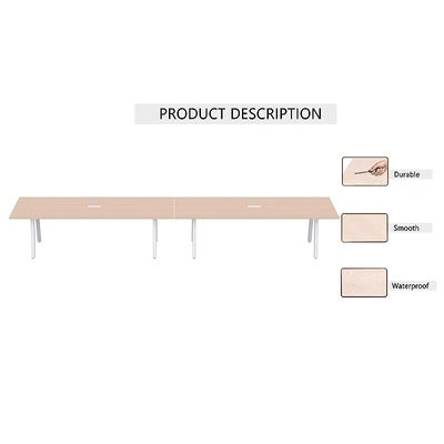 Mahmayi Bentuk 139-48 طاولة اجتماعات المؤتمرات ذات 12 مقعدًا - أثاث مكتبي حديث للعمل التعاوني، طاولة غرفة الاجتماعات التنفيذية بتصميم أنيق وبنية متينة - مثالية لاجتماعات ومؤتمرات العمل (بلوط)