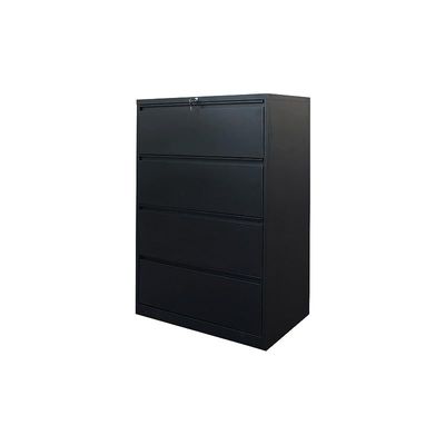 Mahmayi Godrej OEM 4 Drawer Lateral Steel Filing Cabinet in Black - Office Storage Organizer for Documents, Files, and Supplies