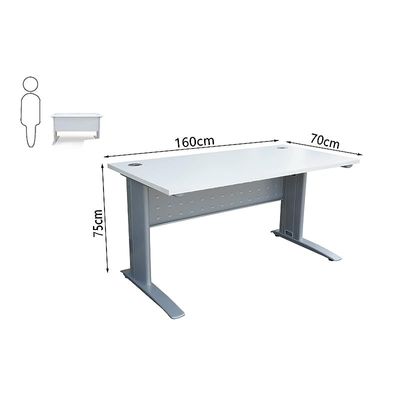 Stazion 1410 Office Desk, Modern Design Executive Desks for Computer Workstation, White with Drawers