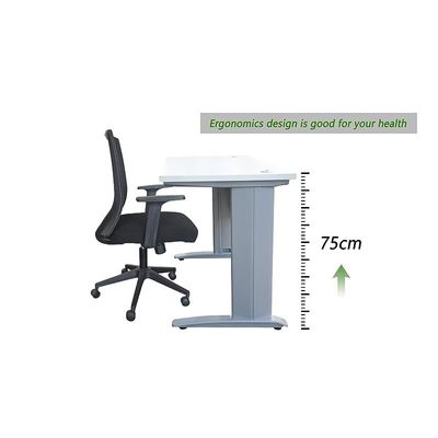 Stazion 1410 Office Desk, Modern Design Executive Desks for Computer Workstation, White with Drawers