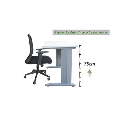 Stazion 1210 Office Desk, Modern Design Executive Desks for Computer Workstation, White with Drawers