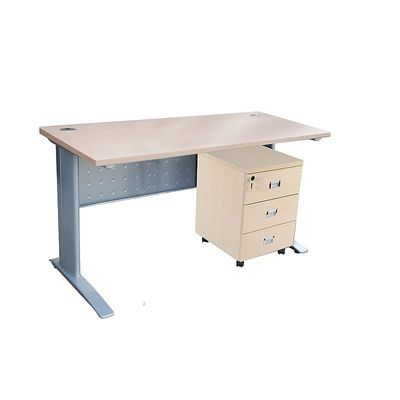 Stazion 1410 Office Desk, Modern Design Executive Desks for Computer Workstation, Oak with Drawers