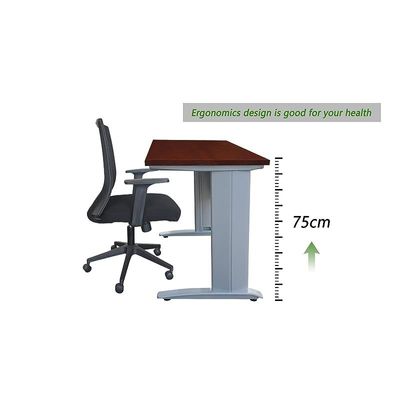 Stazion 1410 Office Desk, Modern Design Executive Desks for Computer Workstation, Apple Cherry with Drawers