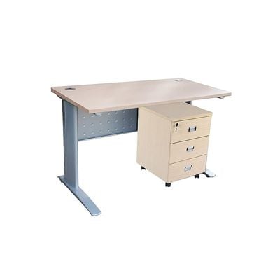 Stazion 1210 Office Desk, Modern Design Executive Desks for Computer Workstation, Oak with Drawers