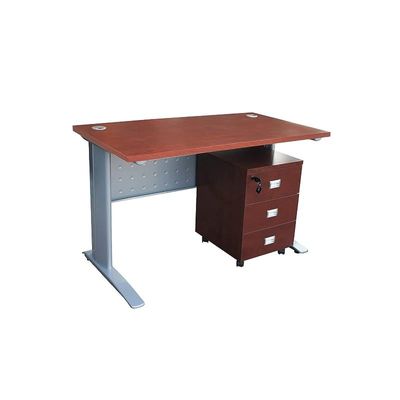 Stazion 1210 Modern Office Desk Apple Cherry with Drawers