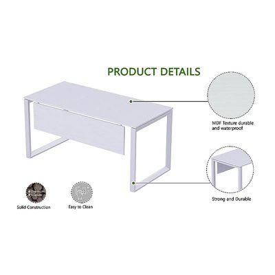 Mahmayi Vorm 136-14 U-Shaped Conference Meeting Table for Office, School, or Classroom, Large 12 Person Capacity with Elegant Design and Durability, Ideal for Meetings, Events, Seminars, and Collaborative Workspaces (12 Seater, White)