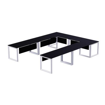 Mahmayi Vorm 136-12 U-Shaped Conference Meeting Table for Office, School, or Classroom, Large 12 Person Capacity with Elegant Design and Durability, Ideal for Meetings, Events, Seminars, and Collaborative Workspaces (12 Seater, Black)