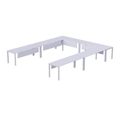 Mahmayi Figura 72-16 U-Shaped Conference Meeting Table for Office, School, or Classroom, Large 12 Person Capacity with Elegant Design and Durability, Ideal for Meetings, Events, Seminars, and Collaborative Workspaces (12 Seater, White) 