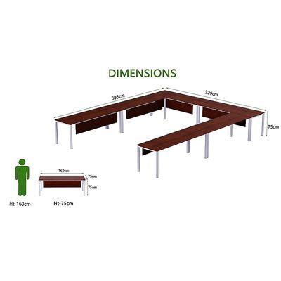 Figura 72-16 12 Seater Apple Cherry U-Shaped Conference-Meeting Table