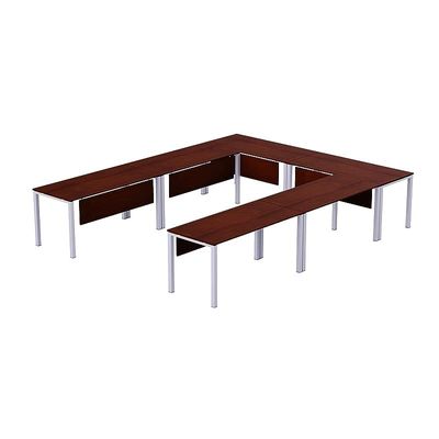 Mahmayi Figura 72-12 U-Shaped Conference Meeting Table for Office, School, or Classroom, Large 12 Person Capacity with Elegant Design and Durability, Ideal for Meetings, Events, Seminars, and Collaborative Workspaces (12 Seater, Apple Cherry) 