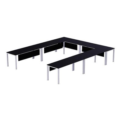 Mahmayi Figura 72-14 U-Shaped Conference Meeting Table for Office, School, or Classroom, Large 12 Person Capacity with Elegant Design and Durability, Ideal for Meetings, Events, Seminars, and Collaborative Workspaces (12 Seater, Black) 