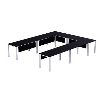 Mahmayi Figura 72-12 U-Shaped Conference Meeting Table for Office, School, or Classroom, Large 12 Person Capacity with Elegant Design and Durability, Ideal for Meetings, Events, Seminars, and Collaborative Workspaces (12 Seater, Black) 