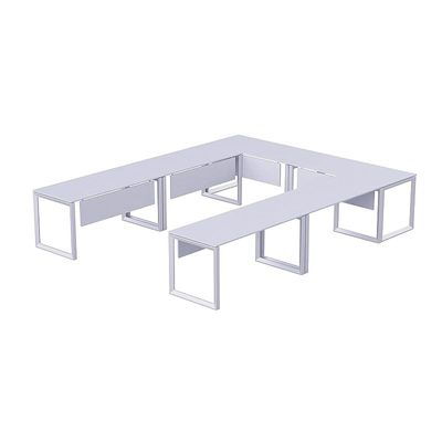 Mahmayi Vorm 136-12 U-Shaped Conference Meeting Table for Office, School, or Classroom, Large 12 Person Capacity with Elegant Design and Durability, Ideal for Meetings, Events, Seminars, and Collaborative Workspaces (12 Seater, White)