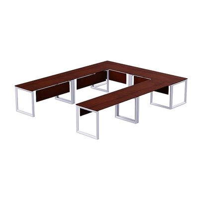 Mahmayi Vorm 136-12 U-Shaped Conference Meeting Table for Office, School, or Classroom, Large 12 Person Capacity with Elegant Design and Durability, Ideal for Meetings, Events, Seminars, and Collaborative Workspaces (12 Seater, Apple Cherry)