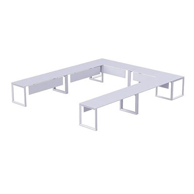 Mahmayi Vorm 136-16 U-Shaped Conference Meeting Table for Office, School, or Classroom, Large 12 Person Capacity with Elegant Design and Durability, Ideal for Meetings, Events, Seminars, and Collaborative Workspaces (12 Seater, White)