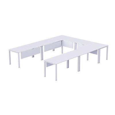 Mahmayi Figura 72-12 U-Shaped Conference Meeting Table for Office, School, or Classroom, Large 12 Person Capacity with Elegant Design and Durability, Ideal for Meetings, Events, Seminars, and Collaborative Workspaces (12 Seater, White) 