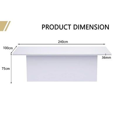 Ultra Finished Conference Table for Office, Office Meeting Table, Conference Room Table - White, 240CM