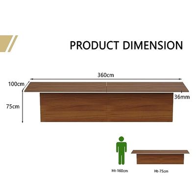 Ultra-Designed Conference Table for Office, Office Meeting Table, Conference Room Table - Natural Dijon Walnut, 360CM