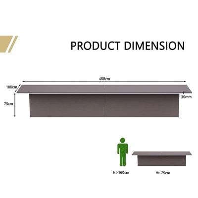 Modern Conference Table, Conference Meeting Table, Conference Room Table - Anthracite Linen, 480CM