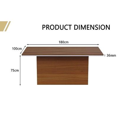 Modern Conference Table for Office, Office Meeting Table, Conference Room Table - Natural Dijon Walnut, 180CM