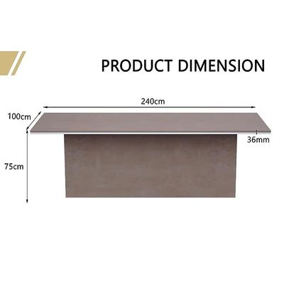 Simplistic Conference Meeting Table for Office, Office Meeting Table, Conference Room Table - Light Concrete, 240CM
