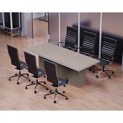 Simplistic Conference Meeting Table for Office, Office Meeting Table, Conference Room Table - Light Concrete, 240CM