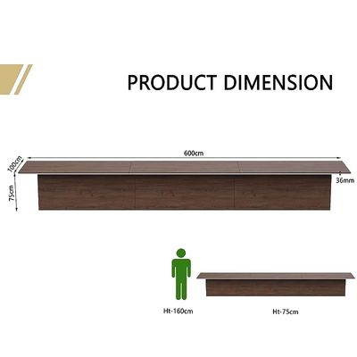 Advanced Conference Table for Office, Office Meeting Table, Conference Room Table - Truffle Davos Oak, 600CM