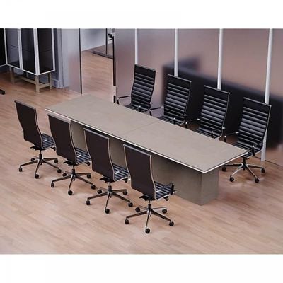 Ultra-Crafted Conference Meeting Table, Office Meeting Table, Conference Room Table - Light Concrete, 360CM