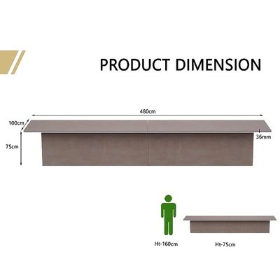 Modern Conference Table, Office Meeting Table, Conference Meeting Room Table - Light Concrete, 480CM