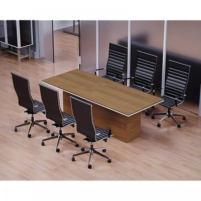 Stylish Conference Meeting Table, Office Meeting Table, Conference Room Table - Natural Dijon Walnut, 240CM