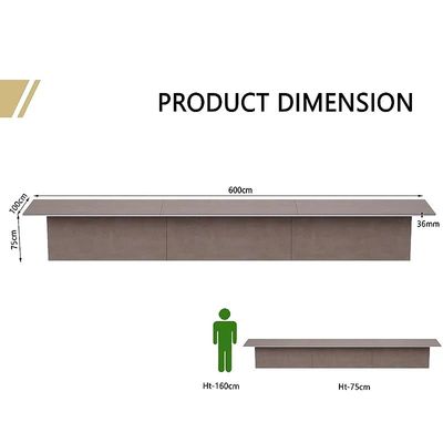 New Age Conference Table for Office, Office Meeting Table, Conference Room Table - Light Concrete, 600CM