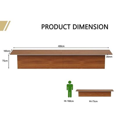 Ultra-Crafted Conference Table for Office, Meeting Table, Conference Room Table - Natural Dijon Walnut, 480CM