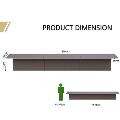 Simplistic Conference Table for Office, Office Meeting Table, Conference Room Table - Anthracite Linen, 600CM