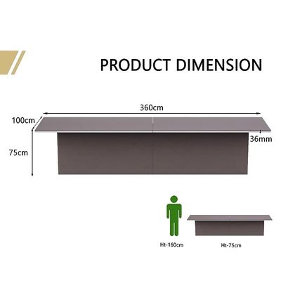 Stylish Conference Table for Office, Office Meeting Table, Conference Room Table - Anthracite Linen, 360CM