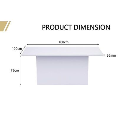 Ultra-Modern Conference Table for Conference Room, Office Meeting Table, Conference Room Table - White, 180CM