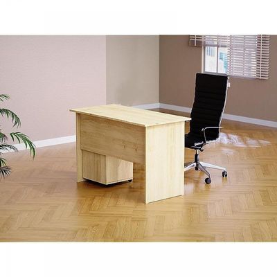 Mahmayi MP1 140x80 Writing Table with Mobile Drawer - Modern Office Desk for Home & Work, Ergonomic Design, Study Desk with Storage, Sturdy Computer Table for Office, Bedroom, Living Room (Oak)