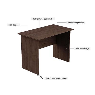 Computer Desk, MP1 140x80 Writing Table Without Drawers, Modern Home Office Desks for Student Study Laptop PC - Brown