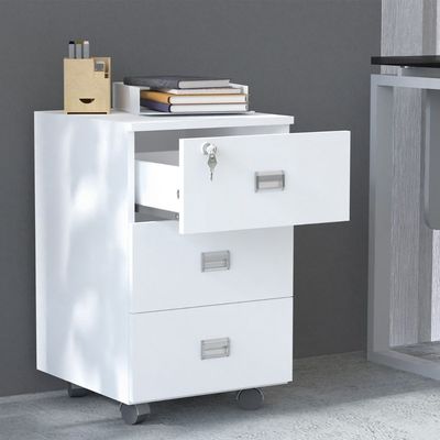 3 Drawer Mobile Storage Unit For Office, Home, Workspace- Premium White