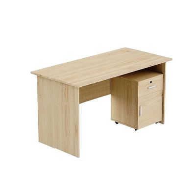 Mahmayi MP1 160x80 Writing Table with Mobile Drawer - Modern Office Desk for Home & Work, Ergonomic Design, Study Desk with Storage, Sturdy Computer Table for Office, Bedroom, Living Room (Oak)