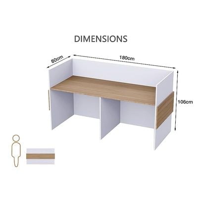 REC-1 Reception Desk For Front Office Desk, Premium Quality Office Reception Desk (White-Coco Bolo)